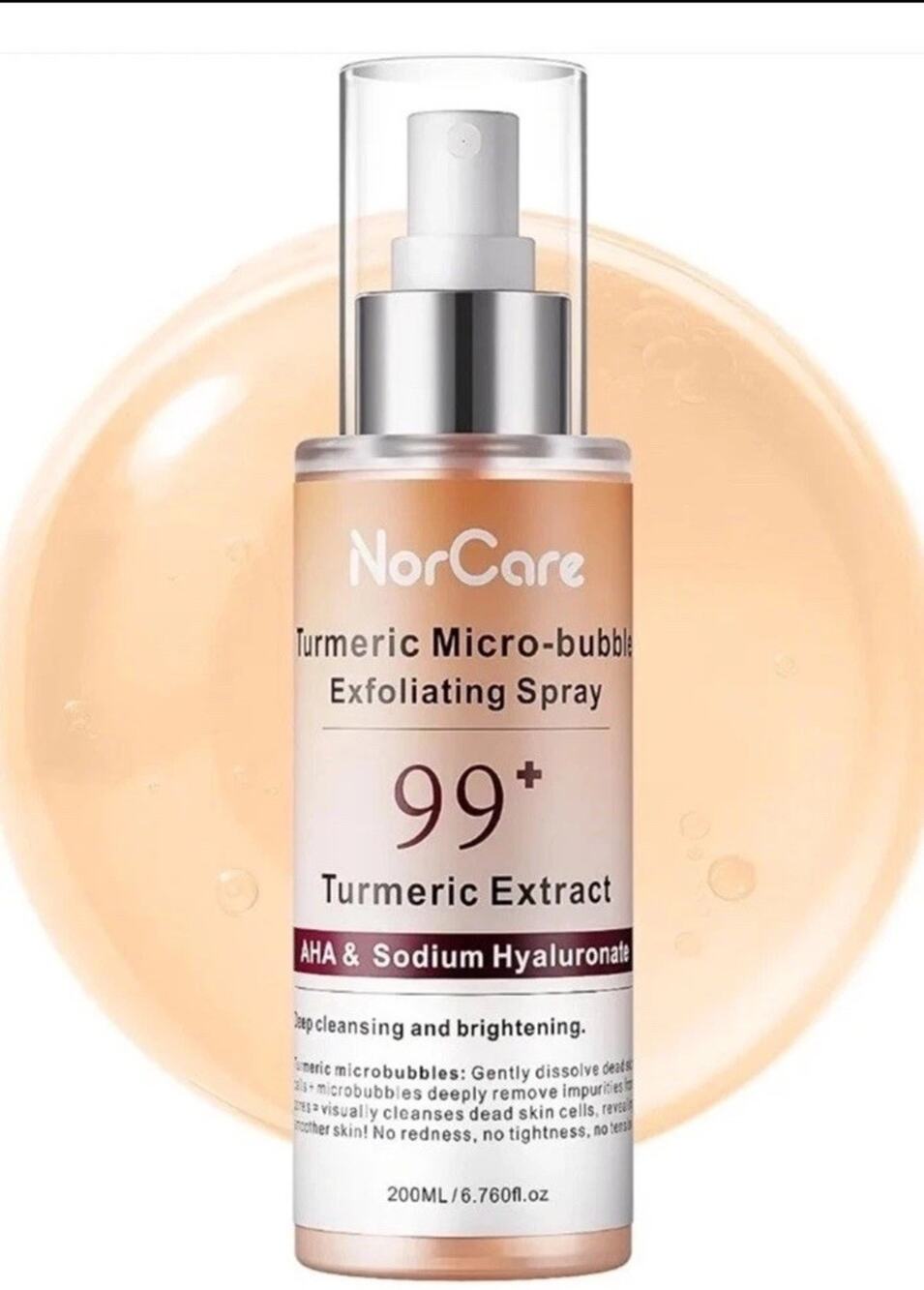 NorCare Turmeric Microbubble Exfoliating Spray 6.76 oz New